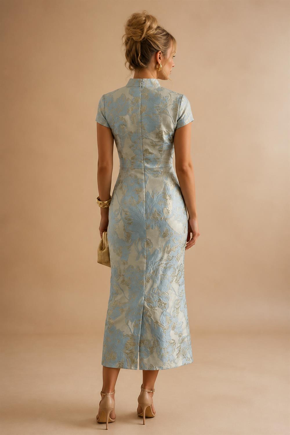 A-Line/Princess Strapless Jacquard Mini Homecoming Dresses with Bow & Pearls (SHI22370552)