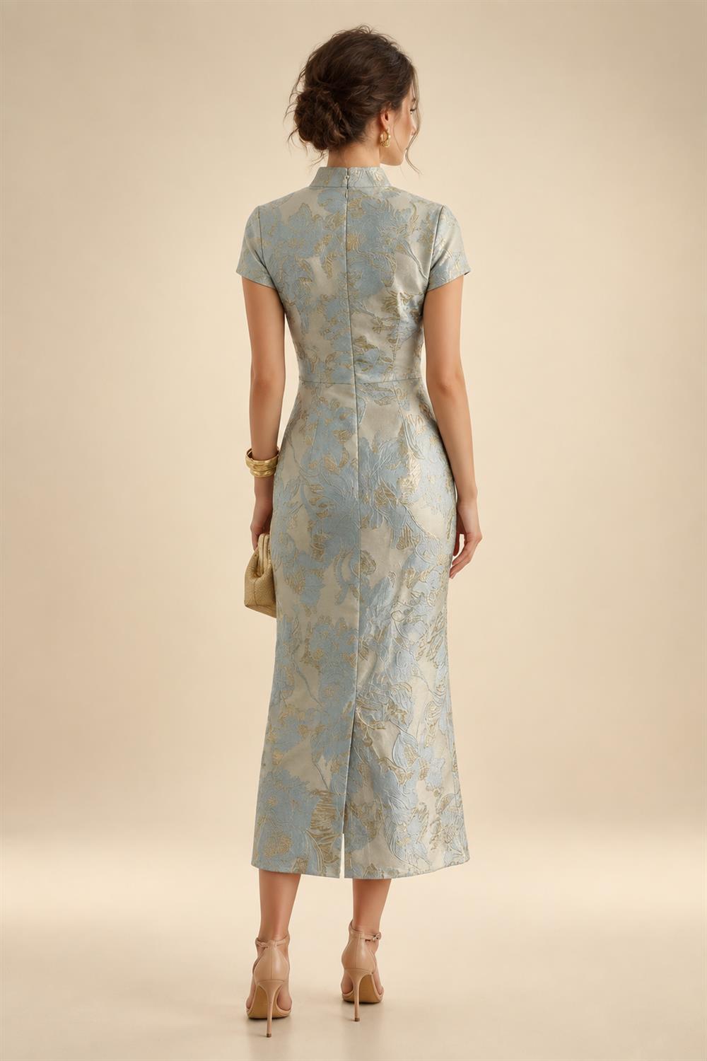 A-Line/Princess Scoop Neck Chiffon Floor-Length Mother of the Bride & Groom Dresses with Tiered Layers & Ruffles (SHI22501612)