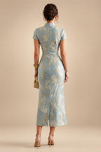 Sequin Floral Sheath/Column V-Neck Floor-Length Mother of the Bride & Groom Dresses with Ruched Waist (SHI22501219)