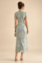 Sheath/Column V-Neck Sequin Maxi Mother of the Bride & Groom Dresses with Ruched Waist & Side Sash (SHI22501697)