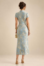 Sheath/Column One Shoulder Floral Embroidery Floor-Length Mother of the Bride & Groom Dresses with Side Draped Sash (SHI22501617)
