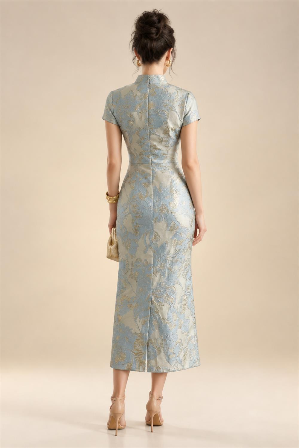 A-Line/Princess V-Neck Satin Tea-Length Mother of the Bride Dresses with Flower (SHI22500080)