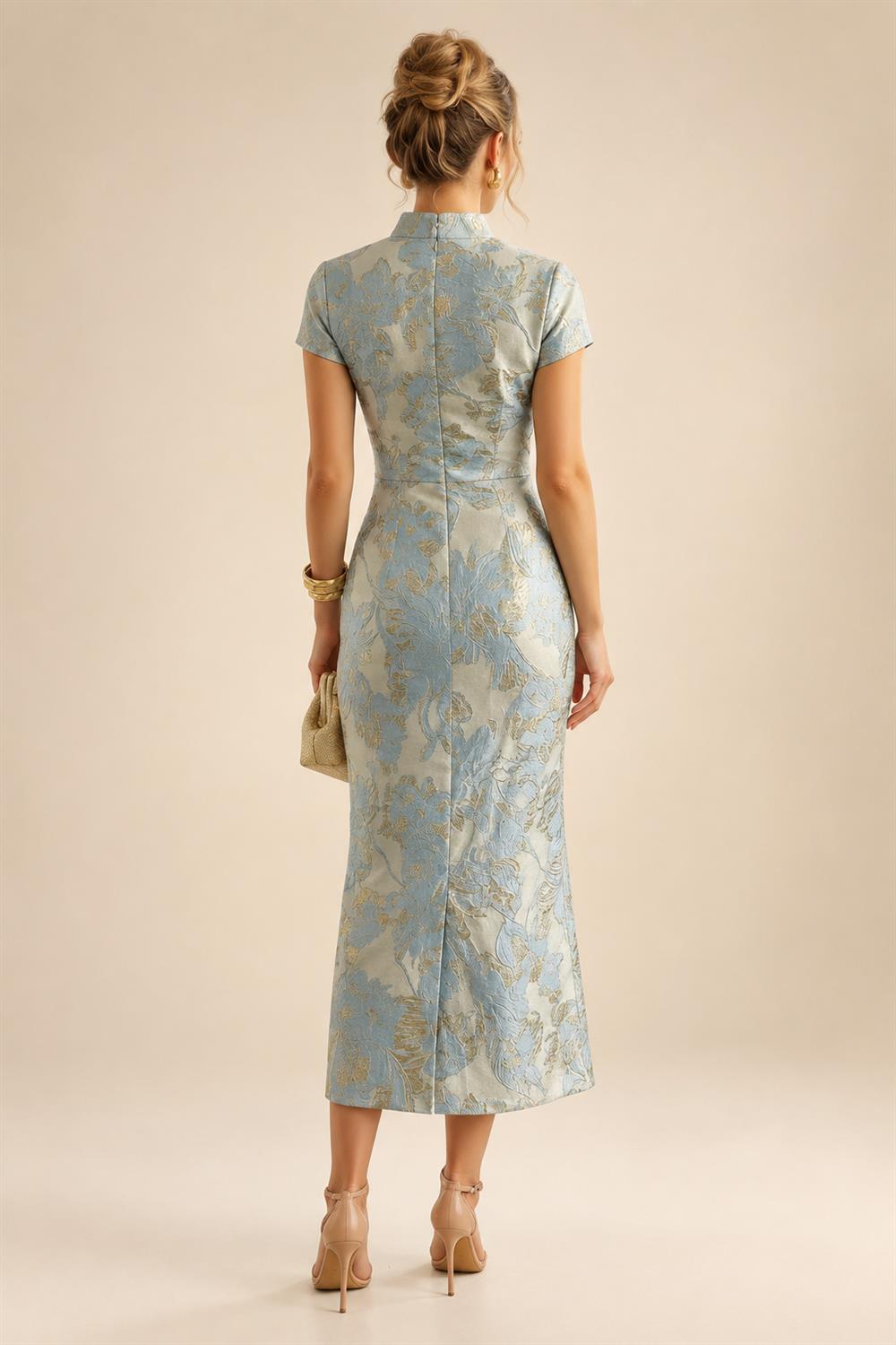 V Neck Chiffon Short Sleeves Mother of the Bride Dresses (SHIR1110366)