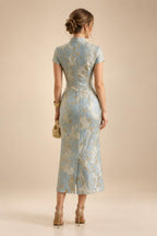 Floral Print Sheath/Column Scoop Neck Floor-Length Mother of the Bride & Groom Dresses with Ruched Waist (SHI22501153)