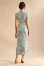 A-Line/Princess V-Neck Chiffon Maxi Mother of the Bride & Groom Dresses with Rhinestones & Pleats (SHI22501693)