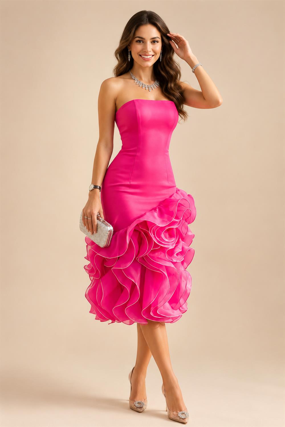 A-Line/Princess V-Neck Chiffon Floor-Length Mother of the Bride & Groom Dresses with Lace Appliques & Pleats (SHI22501605)