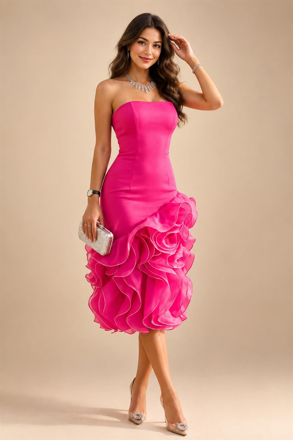 A-Line/Princess V-Neck Velvet Floor-Length Mother of the Bride & Groom Dresses with Ruched Waist (SHI22501614)
