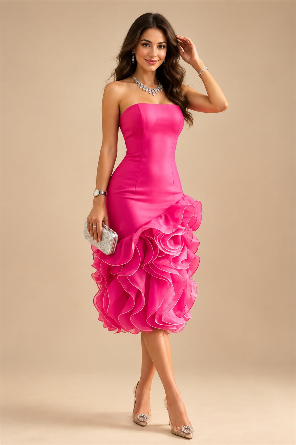 A-Line/Princess V-Neck Floral Embroidery Maxi Mother of the Bride & Groom Dresses with Ruched Waist (SHI22501624)