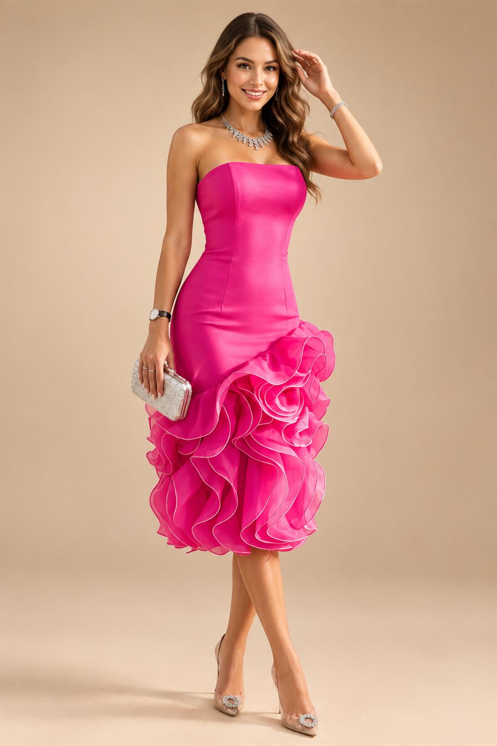 Sheath/Column One Shoulder Floral Embroidery Floor-Length Mother of the Bride & Groom Dresses with Side Draped Sash (SHI22501617)