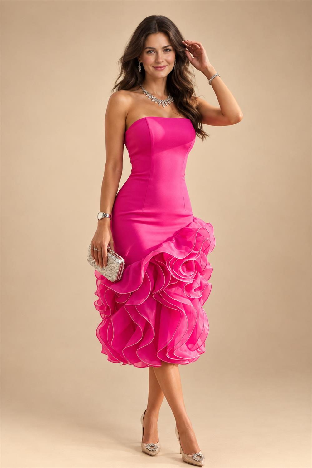 Sheath/Column Scoop Neck Velvet Floor-Length Mother of the Bride & Groom Dresses with Rhinestones (SHI22501640)
