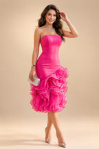 Cape Sleeve Jacquard Satin Ruched Mother of the Bride Dresses 2 Piece (SHI22500528)