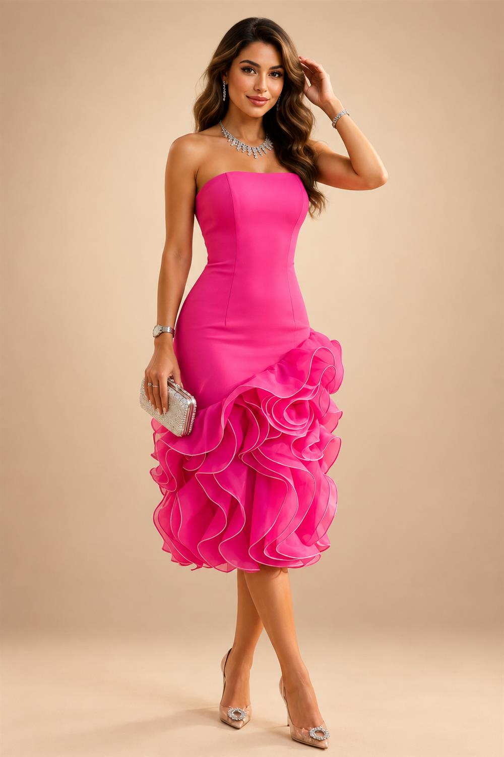 Sheath/Column Scoop Neck Lace Appliques Maxi Mother of the Bride & Groom Dresses with Ruched Waist & Sequin (SHI22501632)