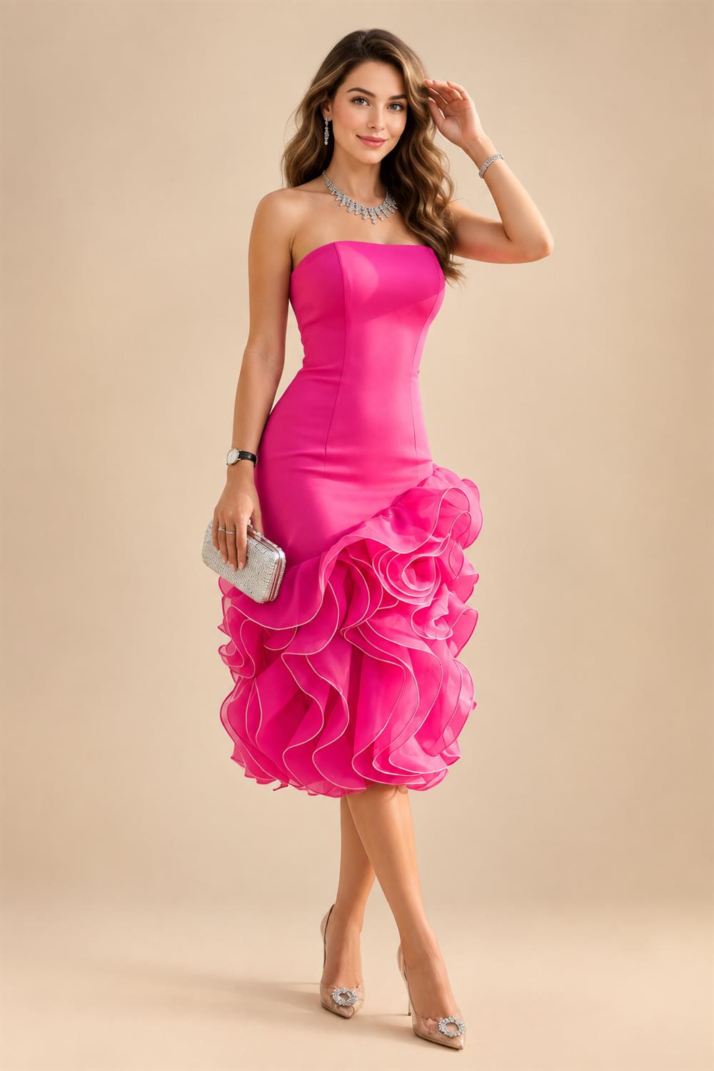 A-Line Chiffon Cape Sleeves Floor-Length Mother of the Bride & Groom Dresses with Floral Sequin Bodice (SHI22500691)