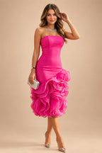 A-Line Chiffon Floral Print 3/4 Cape Sleeves Tiered Mother of the Bride & Groom Dresses with Beaded Waist Embellishment (SHI22500669)