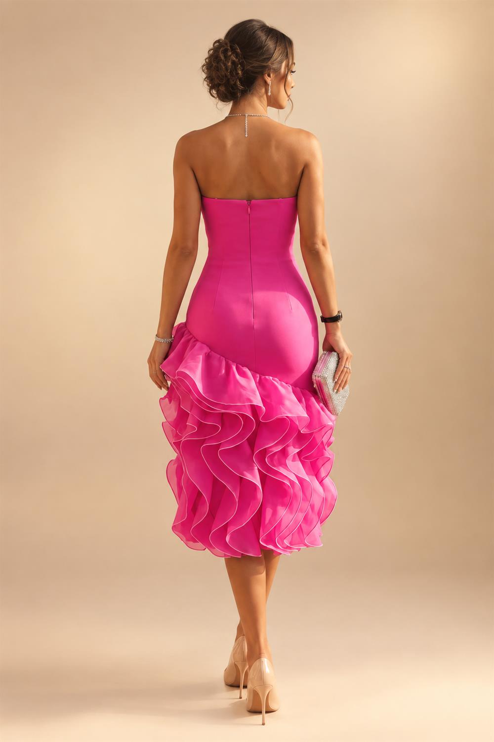 Tulle A-Line/Princess V-Neck Floor-Length Mother of the Bride & Groom Dresses with 3D Flowers (SHI22501351)