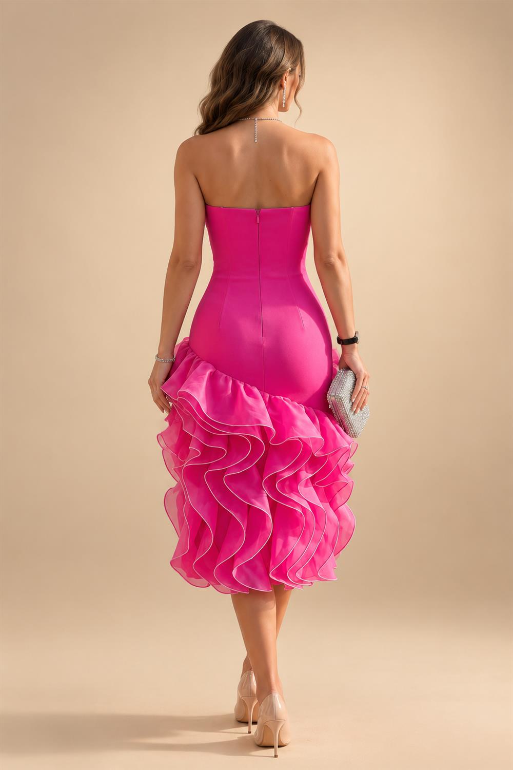 Sheath/Column Asymmetrical Pleated Satin Floor-Length Mother of the Bride Dresses with Ruffle (SHI22500107)