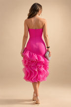Sheath/Column Asymmetrical Pleated Satin Floor-Length Mother of the Bride Dresses with Ruffle (SHI22500107)