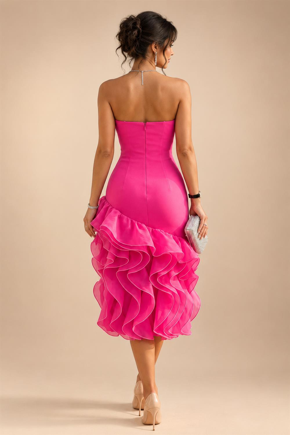 A-Line/Princess V-Neck Chiffon Floor-Length Mother of the Bride & Groom Dresses with Lace Appliques & Ruched Waist (SHI22501678)