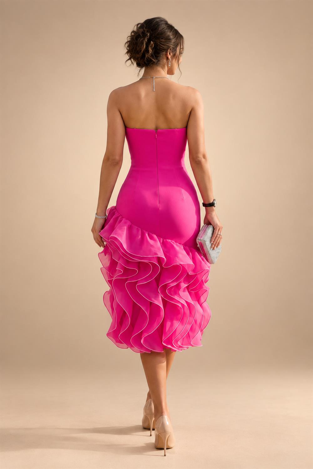 Mermaid Scoop Long Sleeve Floor Length Mother of the Bride Dresses with Peplum & Appliques (SHI22500269)