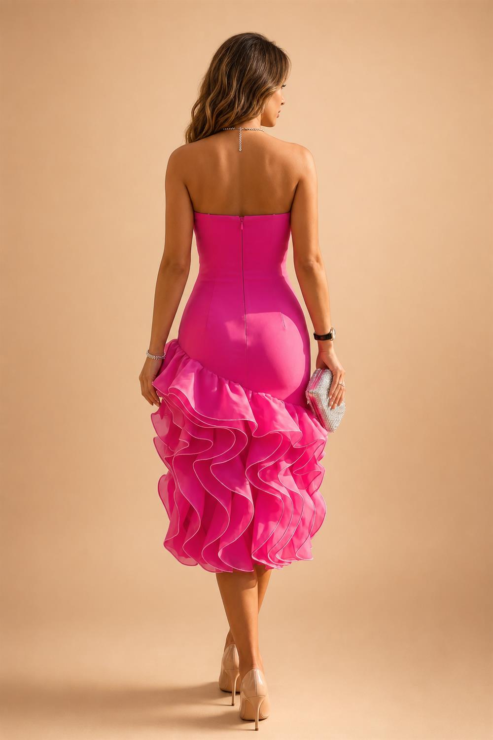 A-Line/Princess V-Neck Chiffon Floor-Length Mother of the Bride & Groom Dresses with Lace Appliques, Sequin & Ruffles (SHI22501608)