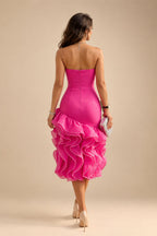 3/4 Sleeve Round Neck A-Line Midi Chiffon Mother of the Bride Dresses with Jacket (SHI22500386)