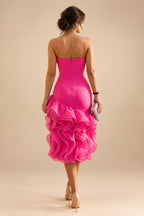 Sheath/Column Strapless Stretch Jersey Maxi Mother of the Bride & Groom Dresses with 3D Flowers & Slit (SHI22501694)