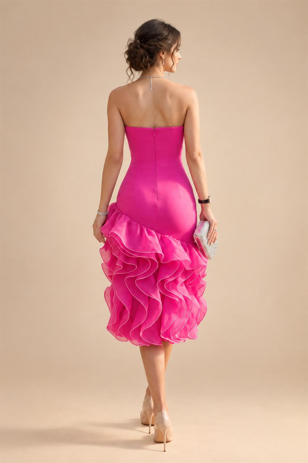A-Line/Princess Scoop Neck Chiffon Floor-Length Mother of the Bride & Groom Dresses with Tiered Layers & Ruffles (SHI22501612)