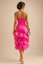 Sequin Bodycon Strapless Short Homecoming Dresses with Corset & Ruched Waist (SHI24200411)