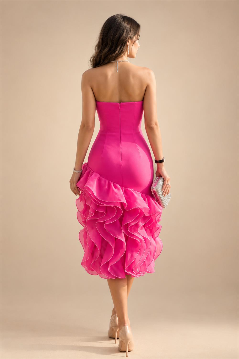 Jacquard A-Line/Princess V-Neck Floor-Length Mother of the Bride & Groom Dresses with Ruched Waist & Pockets (SHI22501298)