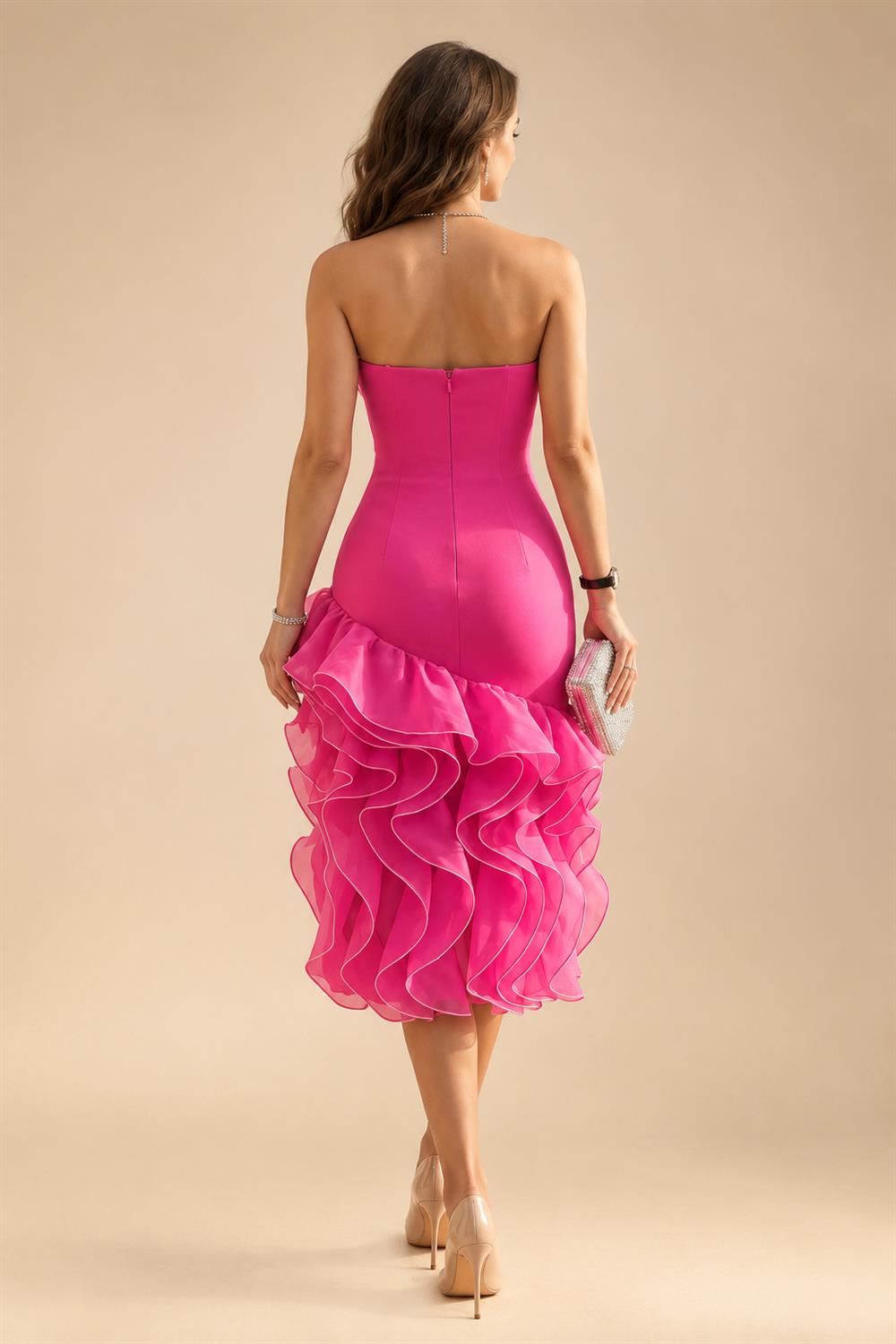 Sheath Chiffon Floral Print Cape Sleeves Mother of the Bride & Groom Dresses for Formal Wedding (SHI22500682)