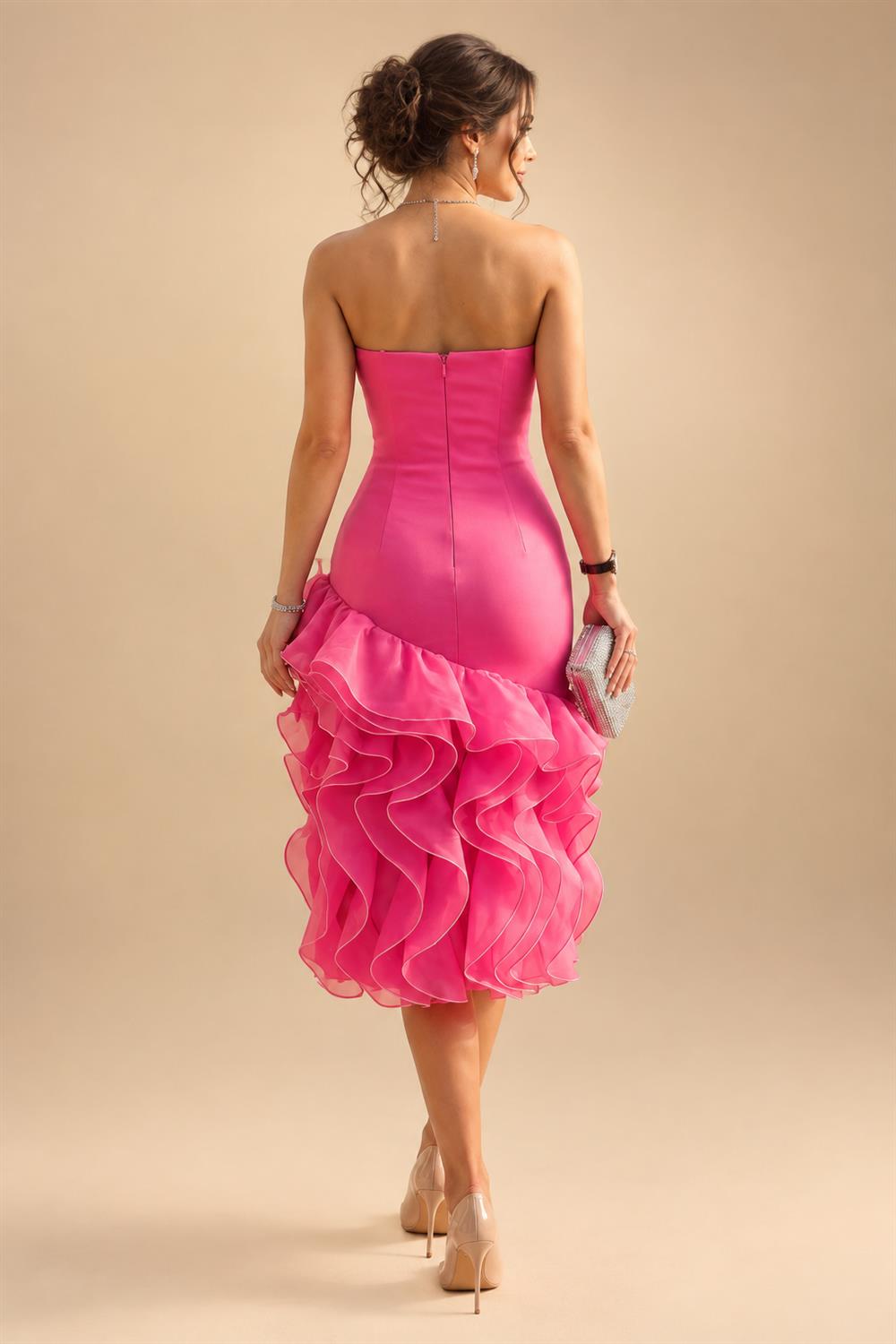 A-Line/Princess Scoop Neck Chiffon Maxi Mother of the Bride & Groom Dresses with 3D Flowers, Sweep Train & Pleats (SHI22501627)