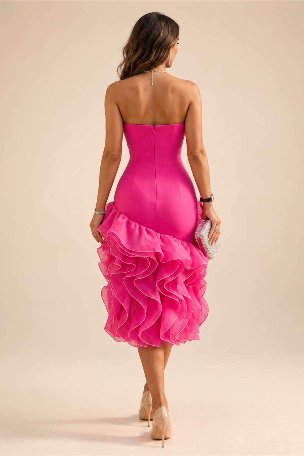Jacquard Satin One Shoulder A-Line/Princess Long Mother of the Bride & Groom Dresses with Ruffles & Ruched Waist (SHIK25000465)