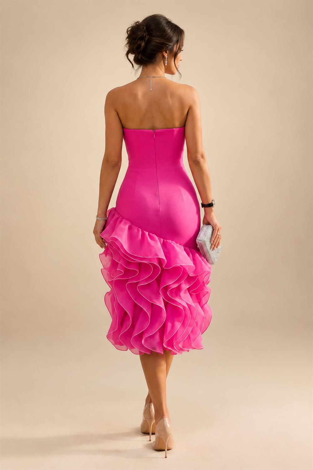A-Line/Princess V-Neck Chiffon Maxi Mother of the Bride & Groom Dresses with Lace Appliques, Sweep Train, Ruffles, 3D Flowers & Ruched Waist (SHI22501653)