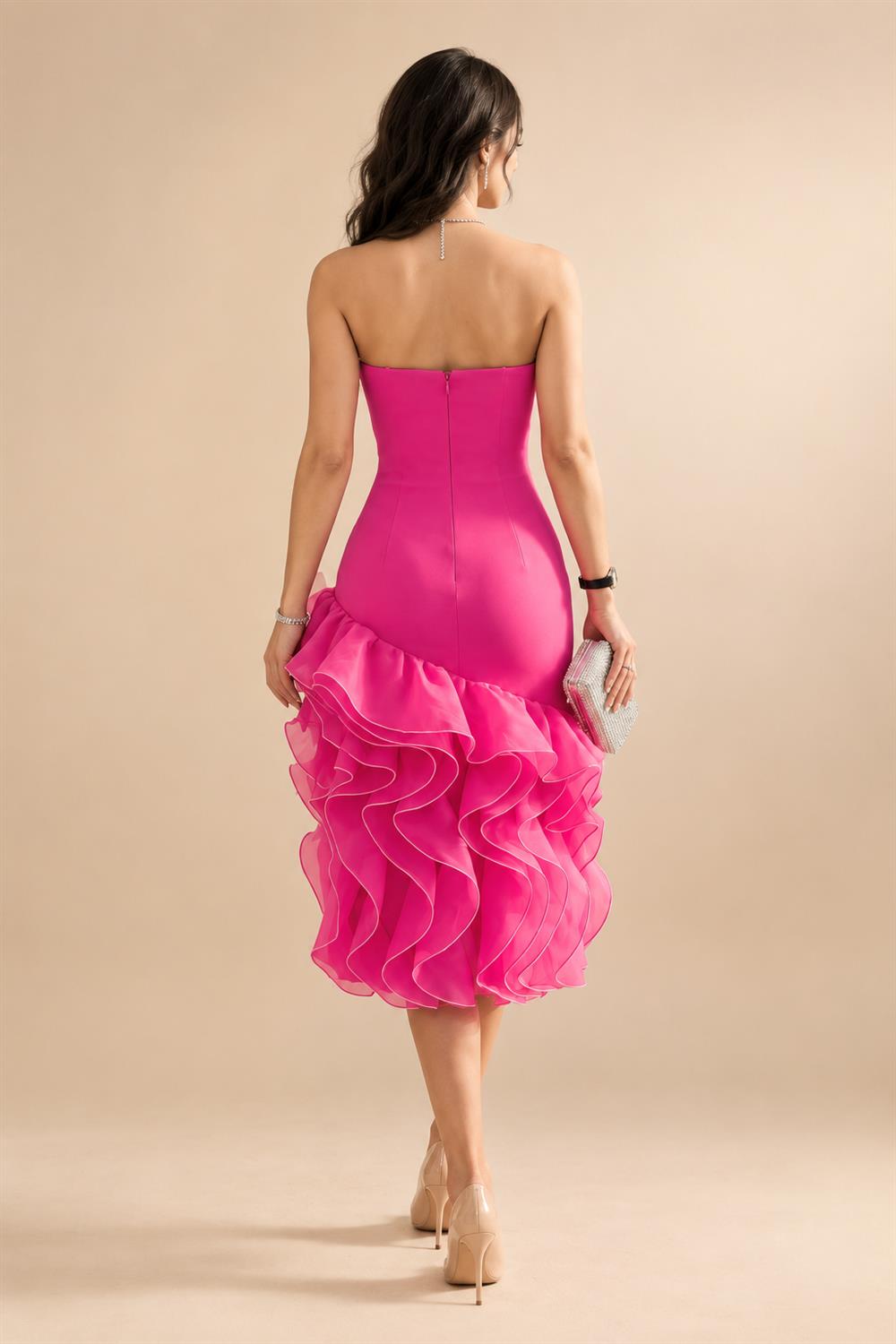 Chiffon A-Line/Princess Spaghetti Straps Mini Homecoming Dresses with Ruffles (SHI22370482)