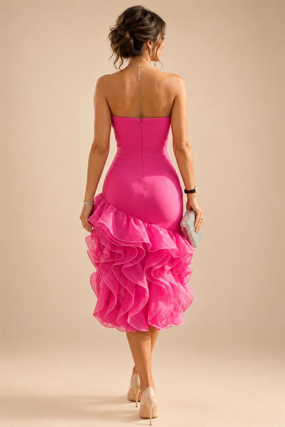 A-Line/Princess Mini Sparkly Sequin Tiered Homecoming Dresses with Spaghetti Straps (SHI22370561)
