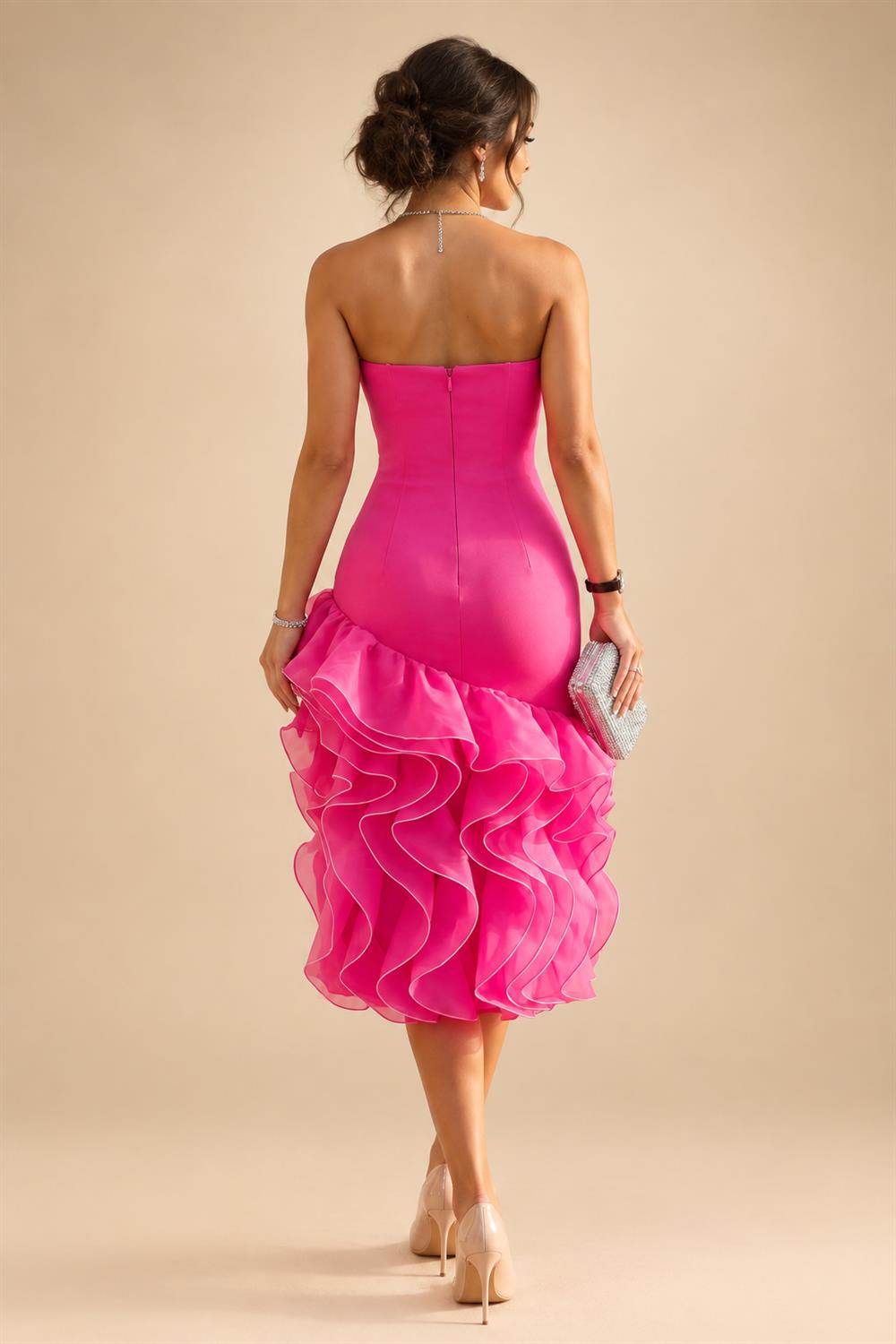 A-Line/Princess V-Neck Satin Floor-Length Mother of the Bride & Groom Dresses with?Jacquard Bolero?Jacket & Pleats (SHI22501695)