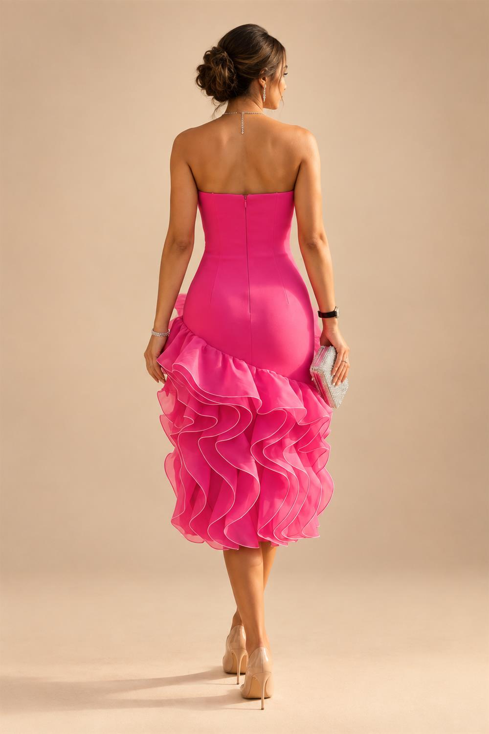 Sheath/Column V-Neck Stretch Jersey Maxi Mother of the Bride & Groom Dresses with Ruffles & Slit (SHI22501648)