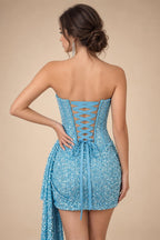 Chiffon A-Line/Princess Spaghetti Straps Mini Homecoming Dresses with Ruffles (SHI22370482)