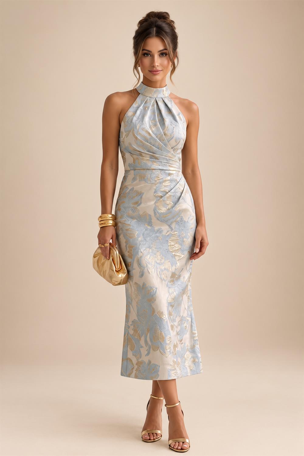 A-Line/Princess V-Neck Chiffon Floor-Length Mother of the Bride & Groom Dresses with Lace Appliques & Ruched Waist (SHI22501678)