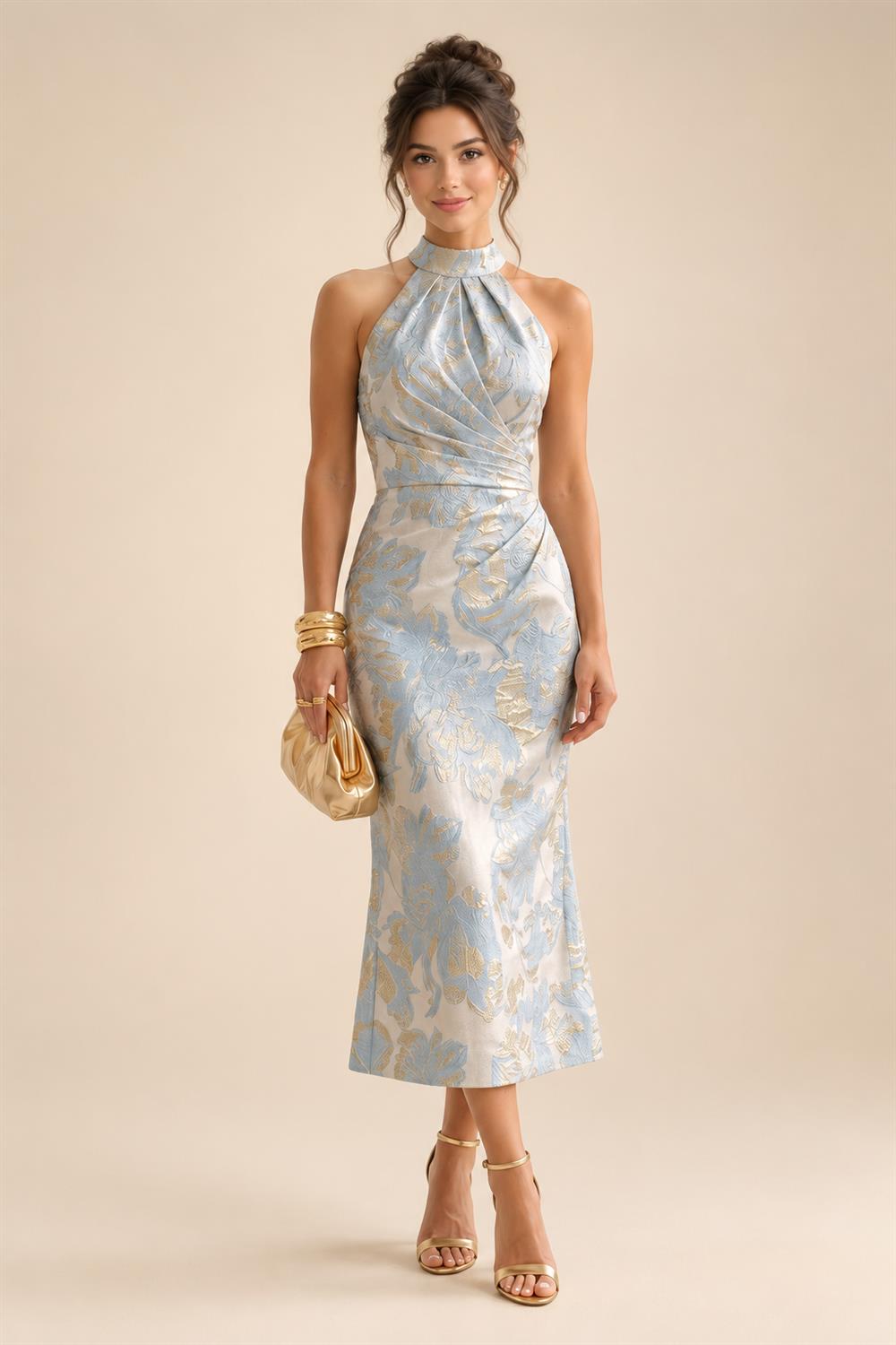 A-Line/Princess Off Shoulder Satin Floor-Length Mother of the Bride & Groom Dresses with 3D Flowers & Sweep Train (SHI22501552)