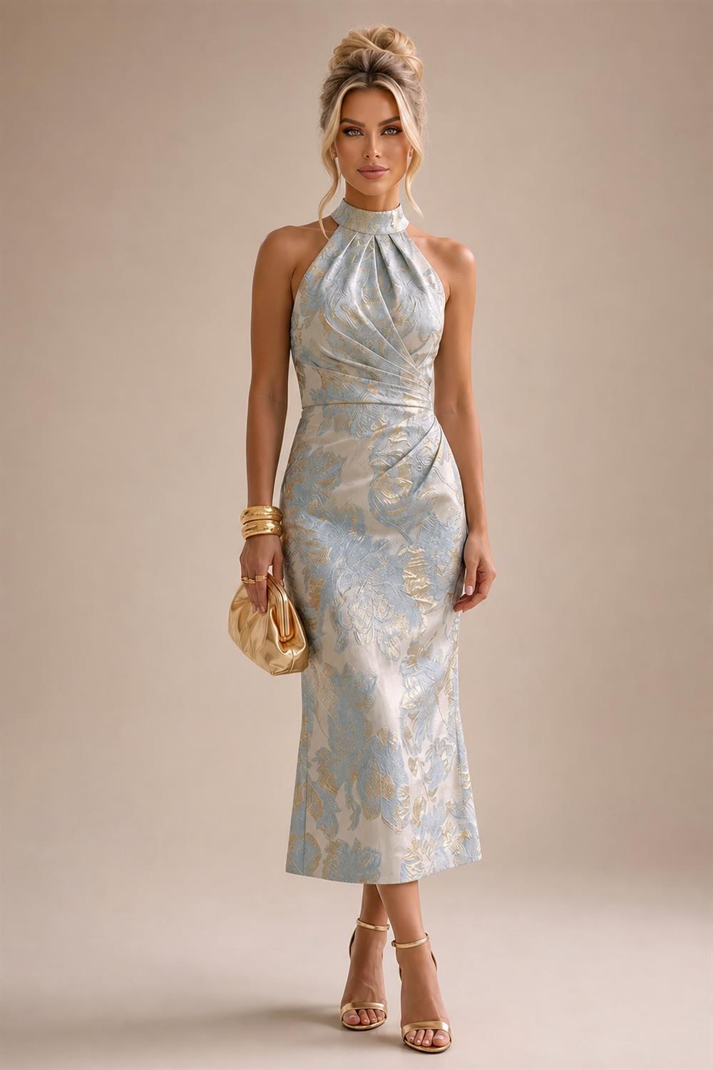 Sheath Satin Jacquard Off Shoulder Floor-Length Mother of the Bride & Groom Dresses (SHI22500823)