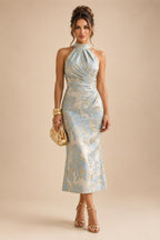 Sequin Floral A-Line/Princess V-Neck Floor-Length Mother of the Bride & Groom Dresses with 3D Flowers & Pleats (SHI22501348)