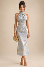 A Line V Neck Short Sleeve Chiffon Ruched Mother of the Bride Dresses with Sequin Embroidery (SHI22500231)
