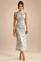 Sheath Chiffon Floral Print Cape Sleeves Mother of the Bride & Groom Dresses for Formal Wedding (SHI22500682)