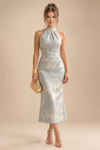 A-Line/Princess Strapless Jacquard Mini Homecoming Dresses with Bow & Pearls (SHI22370552)