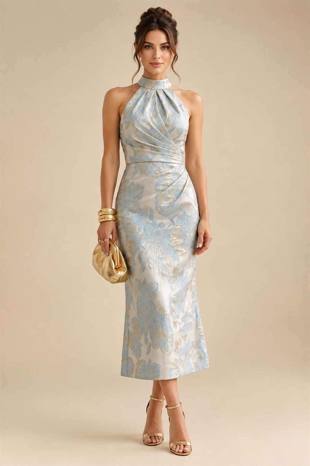 V Neck Chiffon Short Sleeves Mother of the Bride Dresses (SHIR1110366)