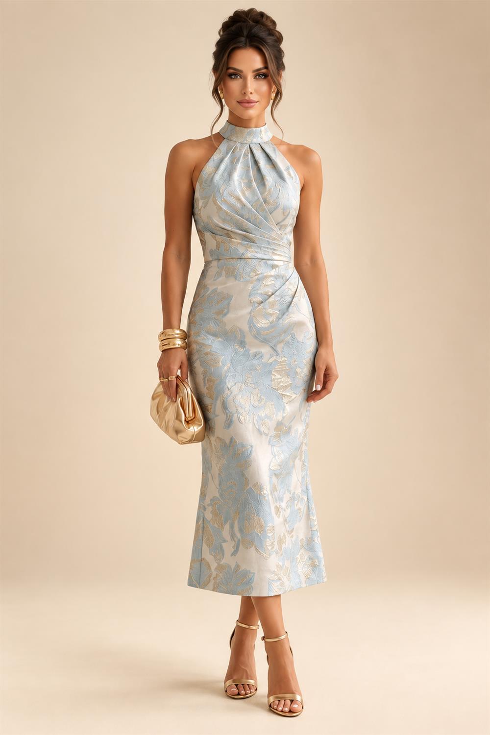 A-Line/Princess Scoop Neck Chiffon Floor-Length Mother of the Bride & Groom Dresses with Tiered Layers & Ruffles (SHI22501612)