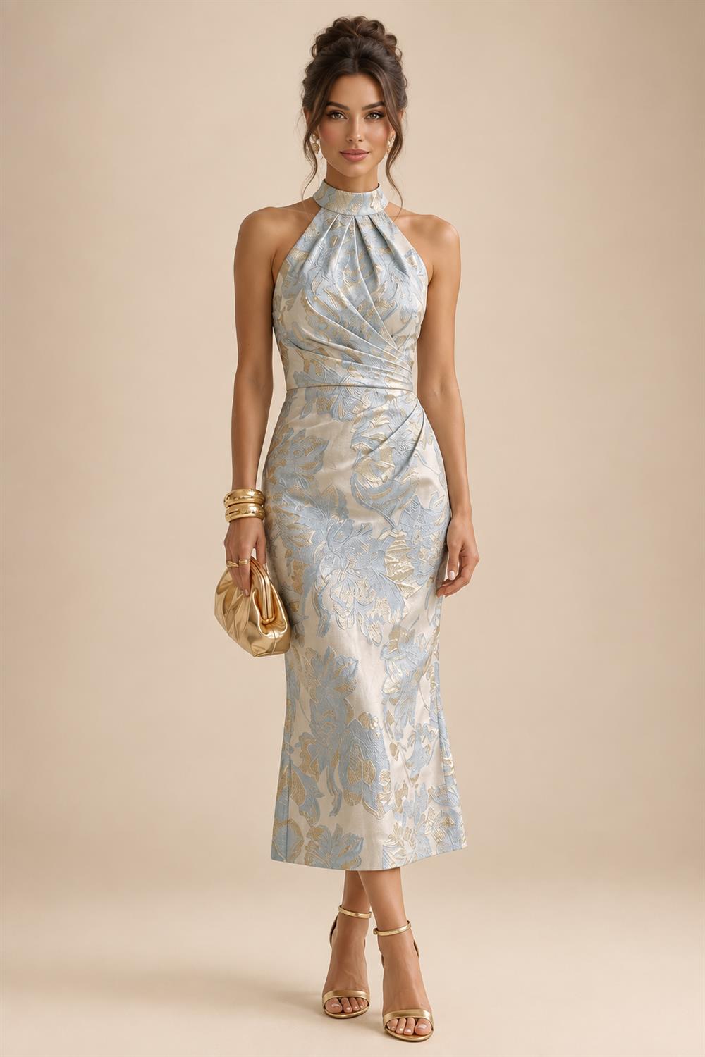 A-Line/Princess Scoop Neck Chiffon Maxi Mother of the Bride & Groom Dresses with Ruffles (SHI22501599)
