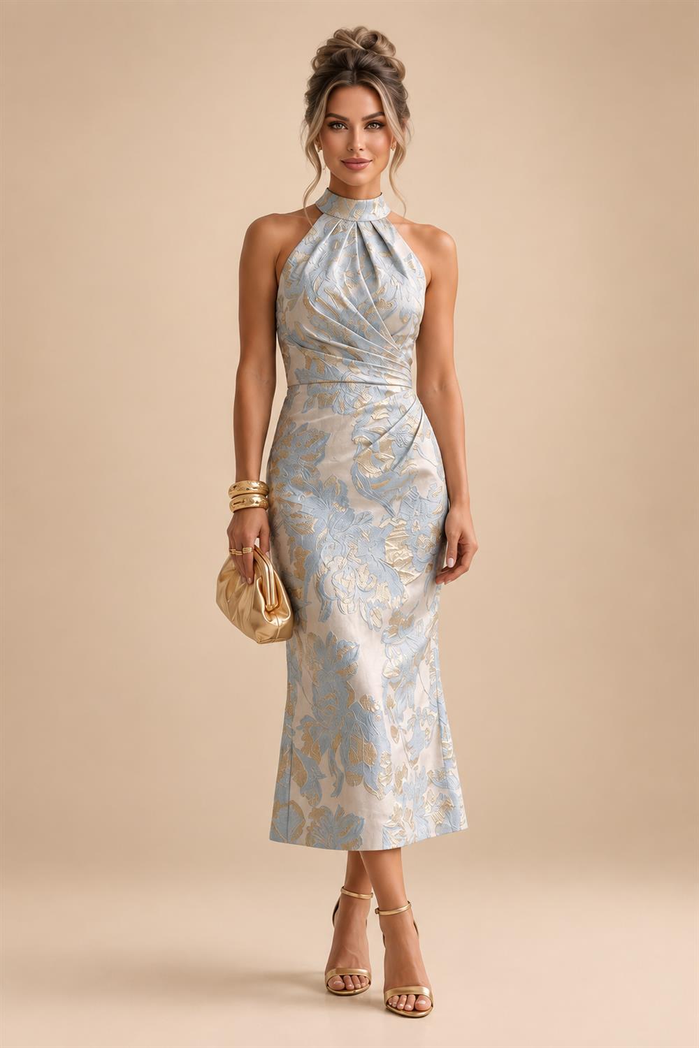 A-Line/Princess Scoop Neck Chiffon Maxi Mother of the Bride & Groom Dresses with Ruffles (SHI22501599)