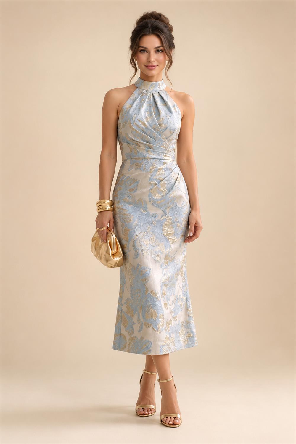 A-Line/Princess V-Neck Chiffon Maxi Mother of the Bride & Groom Dresses with Lace Appliques, Sweep Train & Bow (SHI22501641)